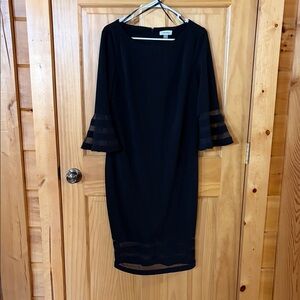 Calvin Klein Black Dress with Sheer Accents